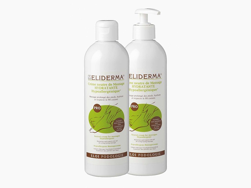 Crème de massage hydratante... Crème de massage hydratante hypoallergénique pour pieds secs ELIDERMA